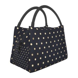 srufqsi black with dots oversized portable insulation bag lunch bag tote bag insulated lunch box picnic beach fishing work