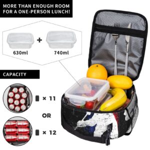 KiuLoam Insulated Lunch Box Vintage Ice Hockey Player Reusable Lunch Bag With Shoulder Strap For Women/Men/Girls/Boys Lunchbox Meal Tote Bag