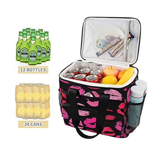 Kigai Lips Insulated Cooler Lunch Bag,Reusable Leakproof Lunch Box Cooler Bag Work Picnic Beach,with Detachable Shoulder Strap