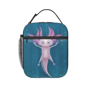 lunch bag funny axolotl print insulated lunch box keep warm/cool lunch tote bag reusable portable lunch bags