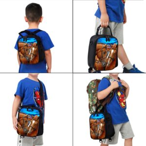 7-mi Kids Lunch Bag Reusable 3D Design Snack Shoulder Bags with Zipper Online Insulated Thermal Girls Boys Lunch Tote Bags Cooler Box for Picnic(Horse)