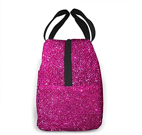 SHENGBAO Lunch Bag Pink Sparkly Glitter Lunch Box Insulated Bag Tote Bag For MenWomen Work Travel, one size