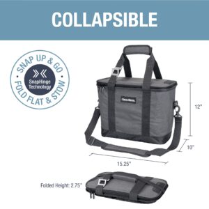 CleverMade Collapsible Cooler Bag with Shoulder Strap: Insulated Leakproof 30 Can Portable Soft Beverage Tote & Fit & Fresh XL Cool Coolers Freezer Slim Ice Pack for Lunch Box, Set of 4, Large, Blue