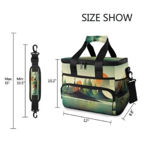 ZENWAWA Abstract Mountain Lake Cooler Bag 24 Cans Insulated Cooler Tote Bag Lunch Box Leak-Proof|Crossbody & Handheld|Keep Cool Up to 12 Hours|Aesthetic Full Print
