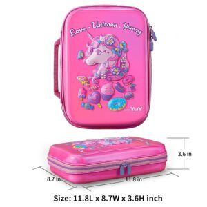 BDBKYWY Exclusive 3D Unicorn Lunch Box for Girls Reusable Bento Box Insulated Lunch Bag Toddler Lunch Box Kids for Picnics, Outdoor Activities, Back to School Supplies Meal Tote Kit for Girls Age 6-12