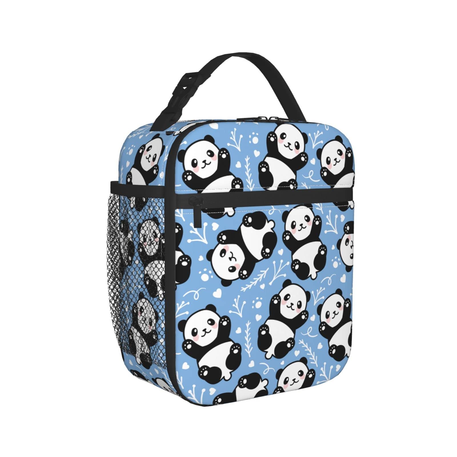 koniqiwa Cute Panda Lunch Box Insulated Lunch Bag Detachable Handle Lunchbox Thermal Meal Tote Bag For Travel Picnic Office Work Outdoor