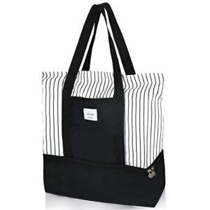 2-in-1 large insulated cooler lunch tote bag ladies trendy zippered teacher bag utility beach tote bag for women