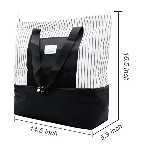 2-in-1 Large Insulated Cooler lunch Tote Bag Ladies Trendy Zippered Teacher Bag Utility Beach Tote Bag for Women