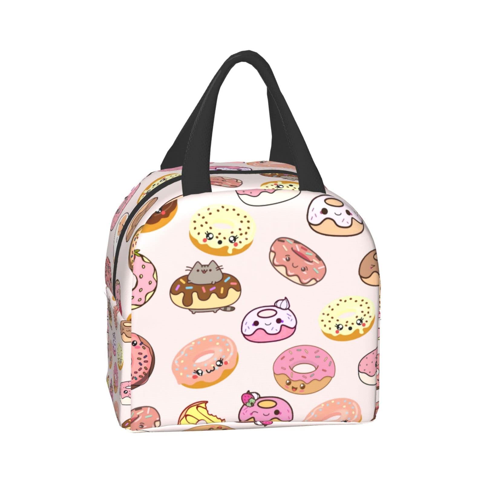 Donuts Lunch Box Insulated Lunch Bag for Kids Teens Girls Boys Women Cooler Reusable LunchBox for School Office Beach Travel