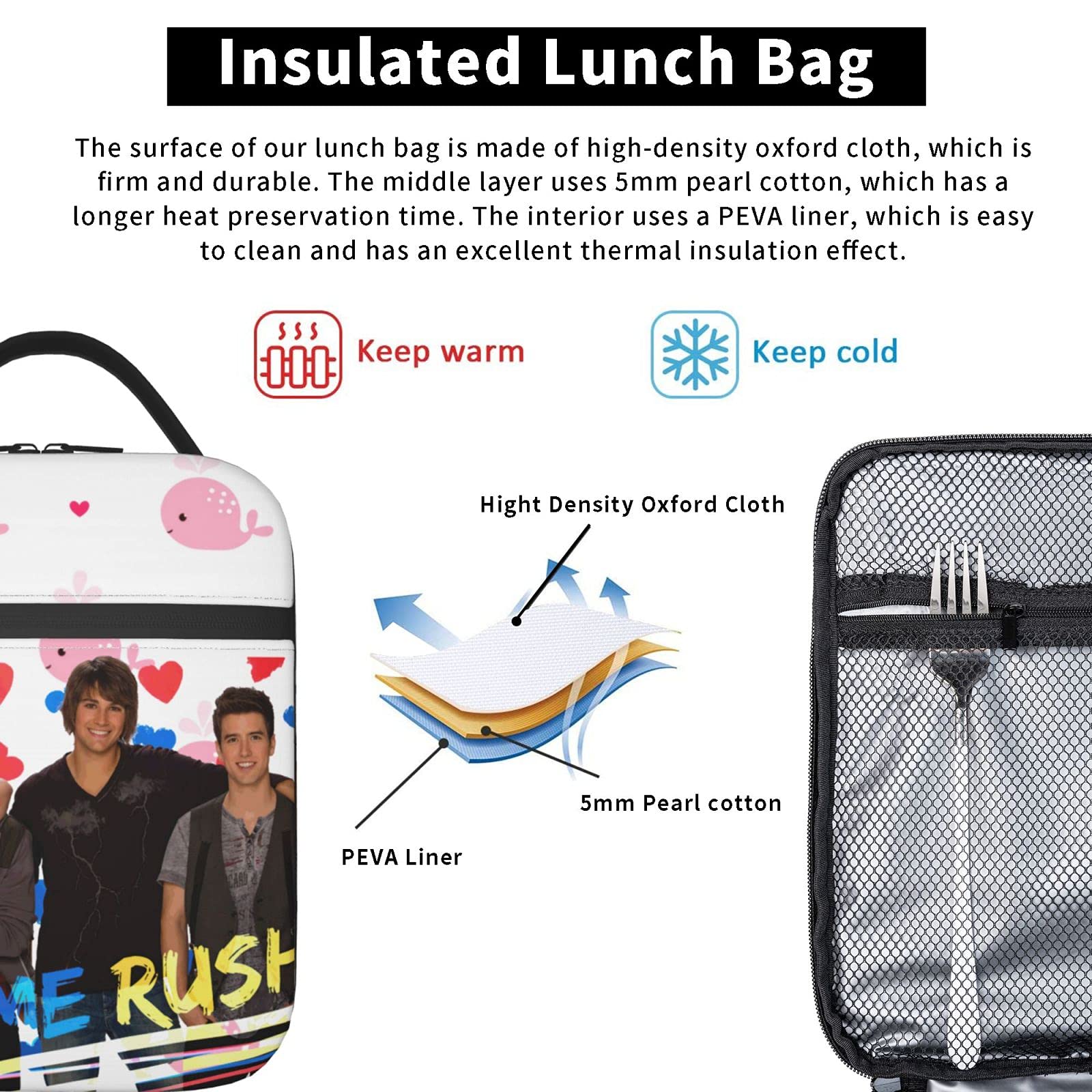 Big Time Lunch Bag Rush Cooler Tote Nsulated Water Resistant Thermal Lunch Box