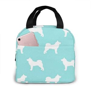 lunch bag akita dog - akita silhouette lunch box insulated bag tote bag for men/women work travel