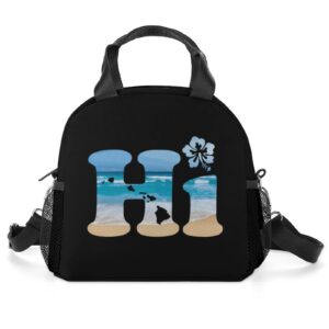 hi hawaii lunch box leakproof reusable cooler tote bag shoulder handbag for work picnic camping