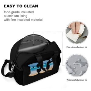 Hi Hawaii Lunch Box Leakproof Reusable Cooler Tote Bag Shoulder Handbag for Work Picnic Camping