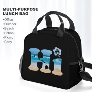 Hi Hawaii Lunch Box Leakproof Reusable Cooler Tote Bag Shoulder Handbag for Work Picnic Camping