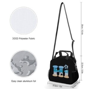 Hi Hawaii Lunch Box Leakproof Reusable Cooler Tote Bag Shoulder Handbag for Work Picnic Camping