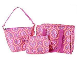 sachi set of 3 multi-shaped bags (pink/orange)