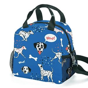 ycgre kids blue lunch bag with dog design, polyester, 10 x 6.5 x 8.9 in