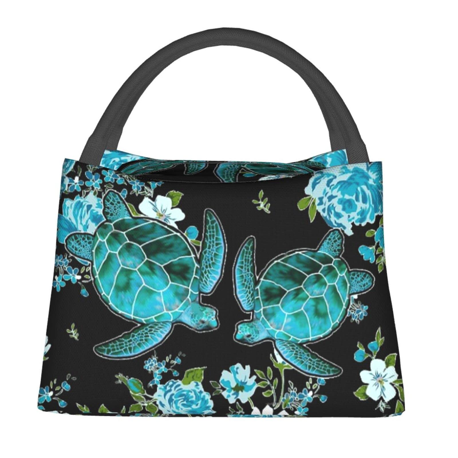 ASYG Sea Turtles Lunch Box Beach Bag Picnic Bags Tote Insulated Portable Lunch Bag Container Beach Meal Bag