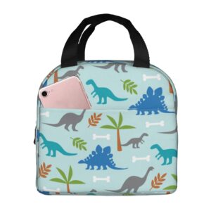 iofng blue cartoon dinosaur lunch bag men's leakproof cooler lunch box portable lunch box for work picnic camping