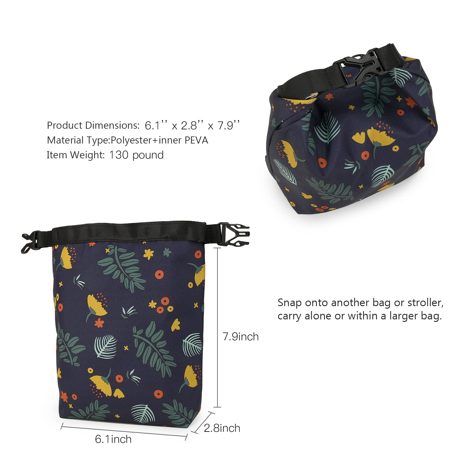 MOV COMPRA Movcompra Adult Insulated Lunch Box for Work + Insulated Snack Bag- Women Girls Reusable Sandwich & Snack Bags