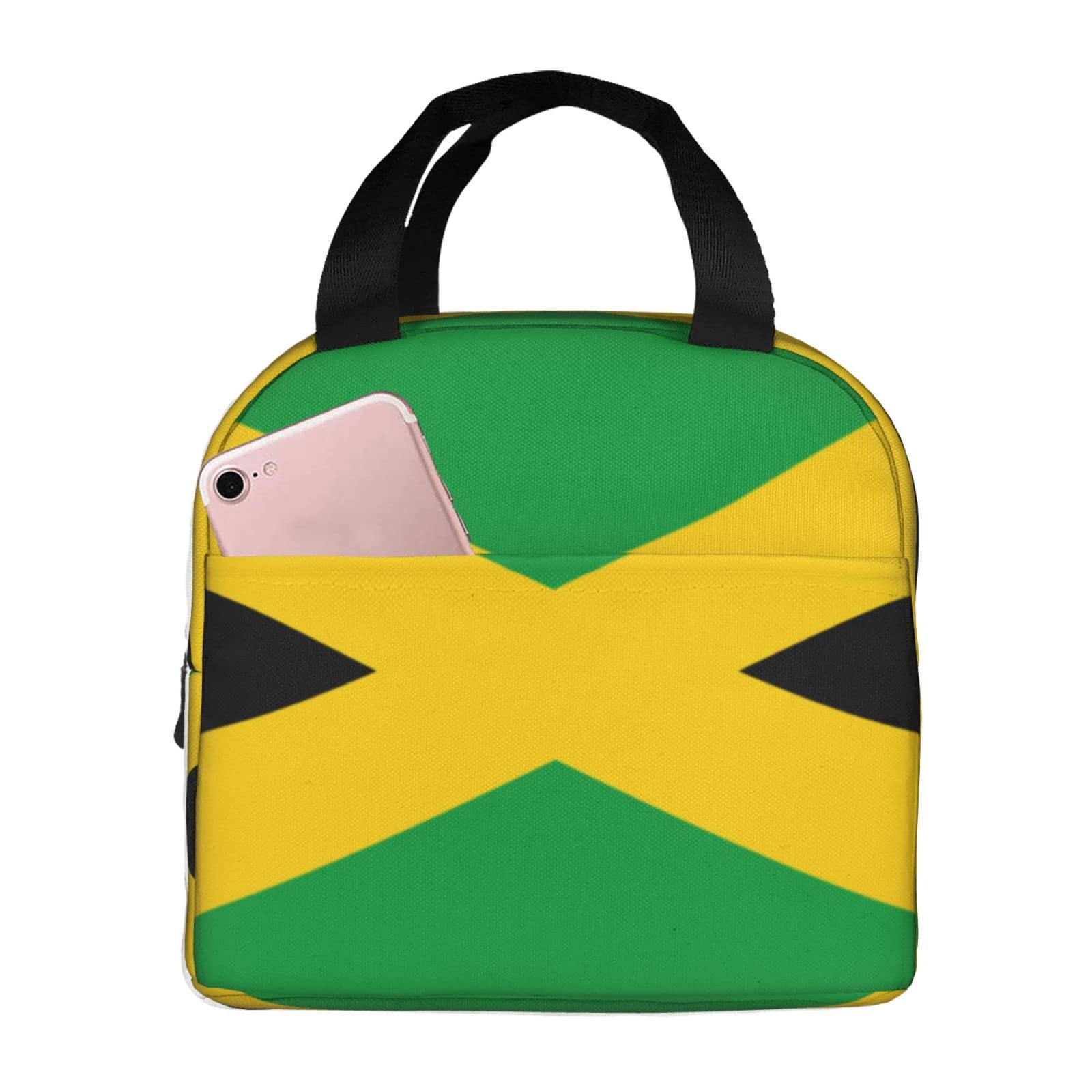 ZBRYNO Flag of Jamaica Handheld Aluminum Foil Padded Lunch Bag, Keep Your Food Cool or Warm for About 4 Hours