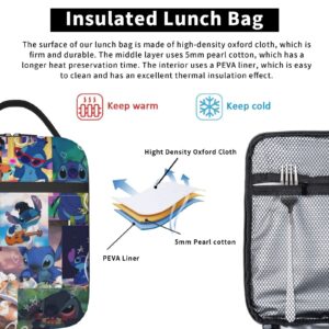 TRPSR Anime Fun Cartoon Lunch Box Portable Insulated Lunch Bag Office Picnic Multifunctional Large Capacity Zipper Handbag