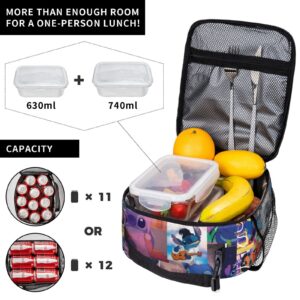 TRPSR Anime Fun Cartoon Lunch Box Portable Insulated Lunch Bag Office Picnic Multifunctional Large Capacity Zipper Handbag