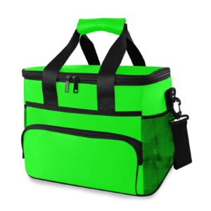 kigai insulated cooler lunch bag,plain neon green solid color reusable leakproof lunch box cooler bag for women and men work picnic beach,with detachable shoulder strap…
