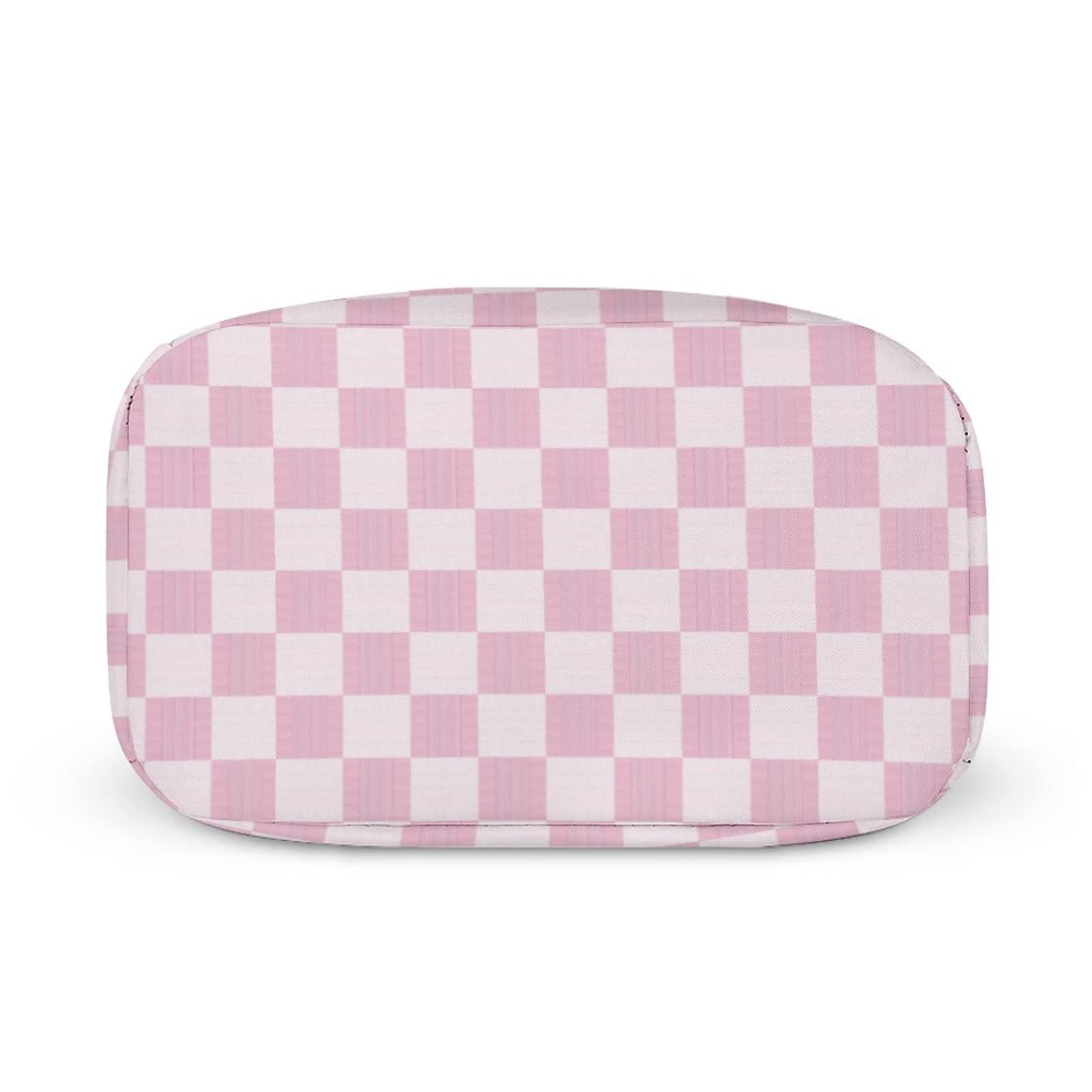 Abstract Geometric Pink Checkered Lunch Bag for Women Men, Insulated Meal Bag, Lunch Tote Bag for Work Outdoor