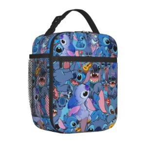 TRPSR 3D Cartoon Anime Lunch Bag Large insulated lunch box with adjustable shoulder straps suitable for women and men's office work food handbags