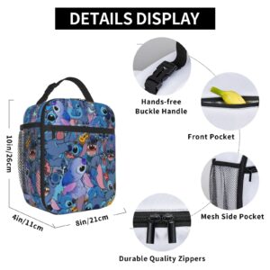 TRPSR 3D Cartoon Anime Lunch Bag Large insulated lunch box with adjustable shoulder straps suitable for women and men's office work food handbags