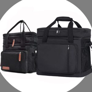 mov compra movcompra black adult insulated lunch box for work + 45-can dual compartment large lunch cooler bag