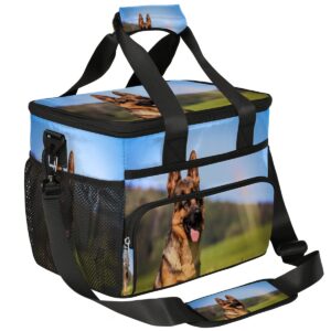 bardic cooler lunch bag german shepherd dog insulated lunch box grocery bag travel cooler ，24-can (15l)