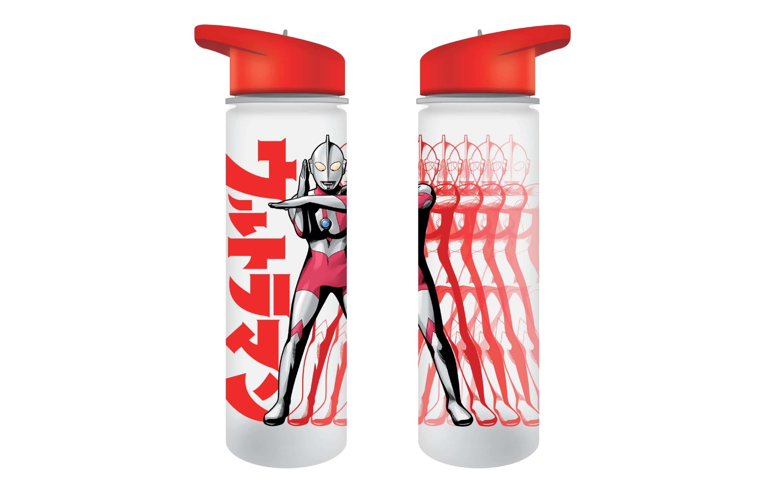 Ultraman Anime Cartoon Hero Character 24 Oz. UV Print Tritan Plastic Water Bottle