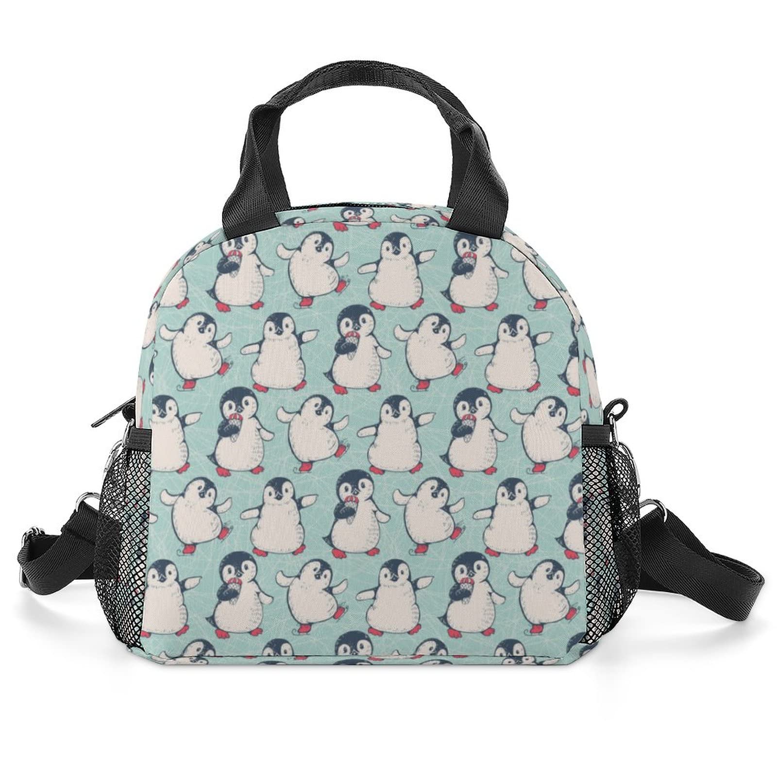 Cute Penguin Lunch Bag for Women Men, Portable Insulated Lunch Box, Lunch Tote Bag for Work Outdoor