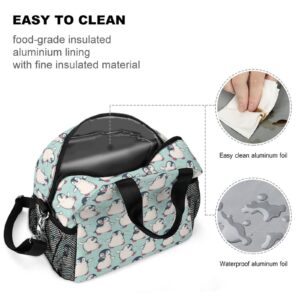 Cute Penguin Lunch Bag for Women Men, Portable Insulated Lunch Box, Lunch Tote Bag for Work Outdoor