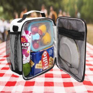 ZZXXB Avocado Love Heart Insulated Lunch Bag Box Reusable Thermal Cooler Bag Tote Outdoor Travel Picnic Bag With Shoulder Strap for Children Students Adults