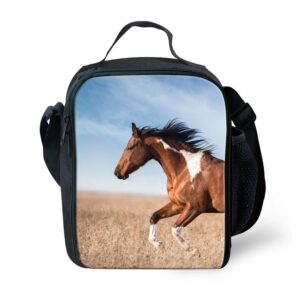 amzbeauty horse lunch bag for kids insulated freezable thermos square box