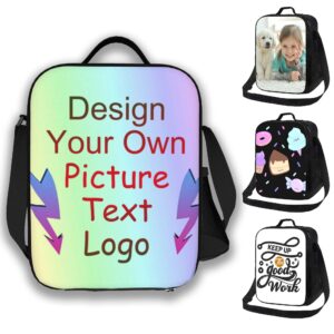 yishuang personalized lunch bag custom design your own picture text logo meal box oxford cloth dust-proof insulated lunch tote for office men women outdoor travel