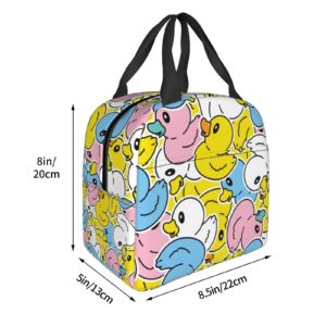 Echoserein Duck Lunch Bag Cute Insulated Lunch Box Reusable Lunchbox Waterproof Portable Lunch Tote For Women Men Girls Boys