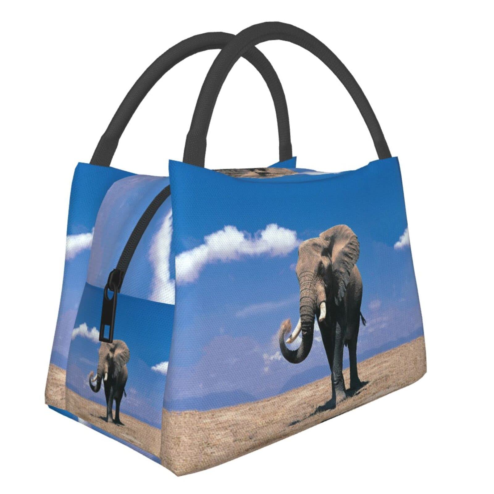 Elephant Lunch Box Picnic Bags Animal Tote Insulated Portable Elephant Decor Container Meal Bag