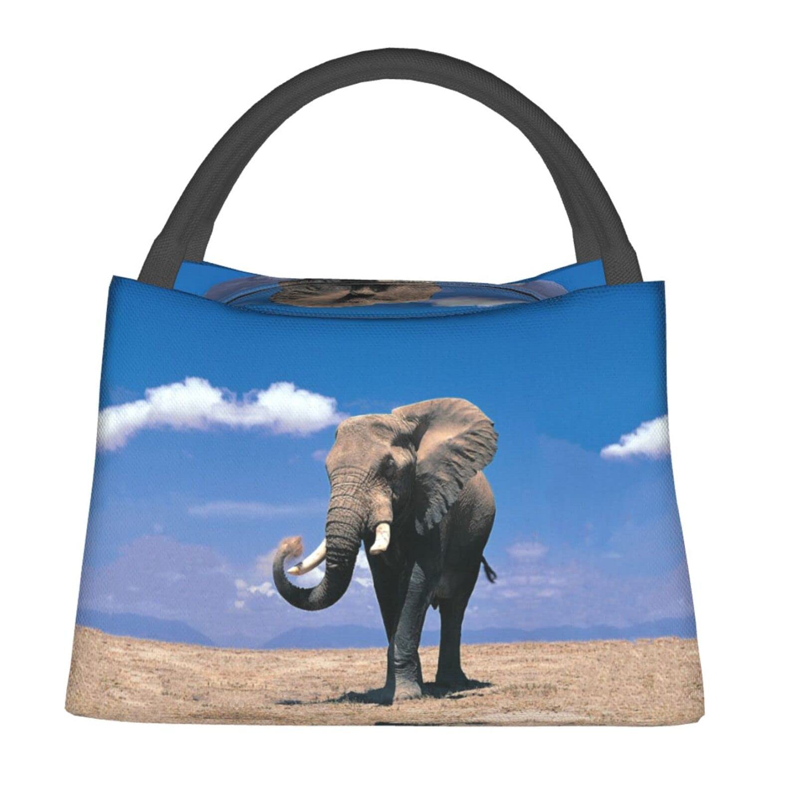 Elephant Lunch Box Picnic Bags Animal Tote Insulated Portable Elephant Decor Container Meal Bag