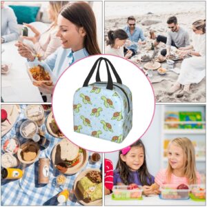 Ucsaxue Cute Turtle Lunch Bag Travel Box Work Bento Cooler Reusable Tote Picnic Boxes Insulated Container Shopping Bags For Adult Women Men Boys Girls