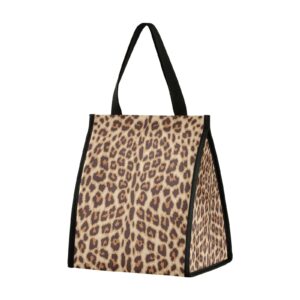 alaza leopard vintage stylish insulated lunch bag for women men adult lightweight reusable lunch tote cooler bag for school office travel work picnic s