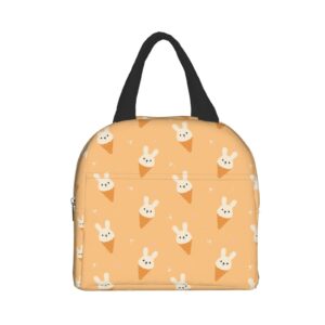 lunch bag funny bunny ice cream design insulated lunch box reusable lunch bags meal portable container tote for men women work travel picnic