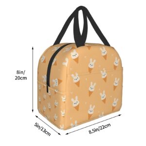 Lunch Bag Funny Bunny Ice Cream Design Insulated Lunch Box Reusable Lunch Bags Meal Portable Container Tote For Men Women Work Travel Picnic