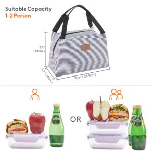 Lifewit 15L Collapsible Cooler Bag Grey and 7L Insulated Lunch Bag Stripes