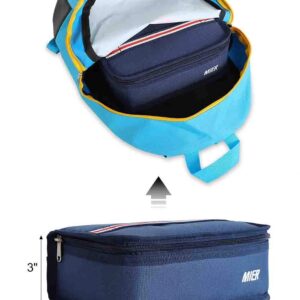 MIER Portable Thermal Insulated Cooler Bag Mini Lunch Bag and 2 Compartment Lunch Bag