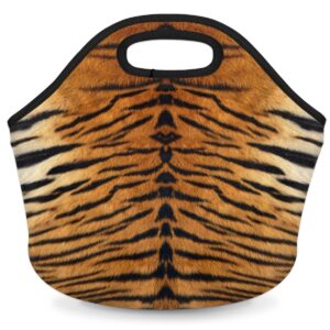 insulated neoprene lunch bag for women men kids animal tiger leopard print lunch box reusable small lunch tote bag cooler bag for school work picnic