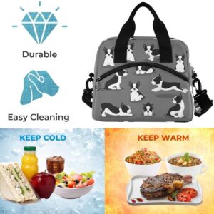 Glaphy Boston Terrier Dog Animal Lunch Bag Insulated Lunch Box Food Container Meal Prep Cooler Handbag for School Office Outdoor Picnic